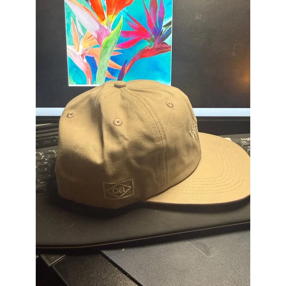 WillBo Baseball Cap Mens Adjustable Tan Cotton Twill Flat Brim Snapback Hat